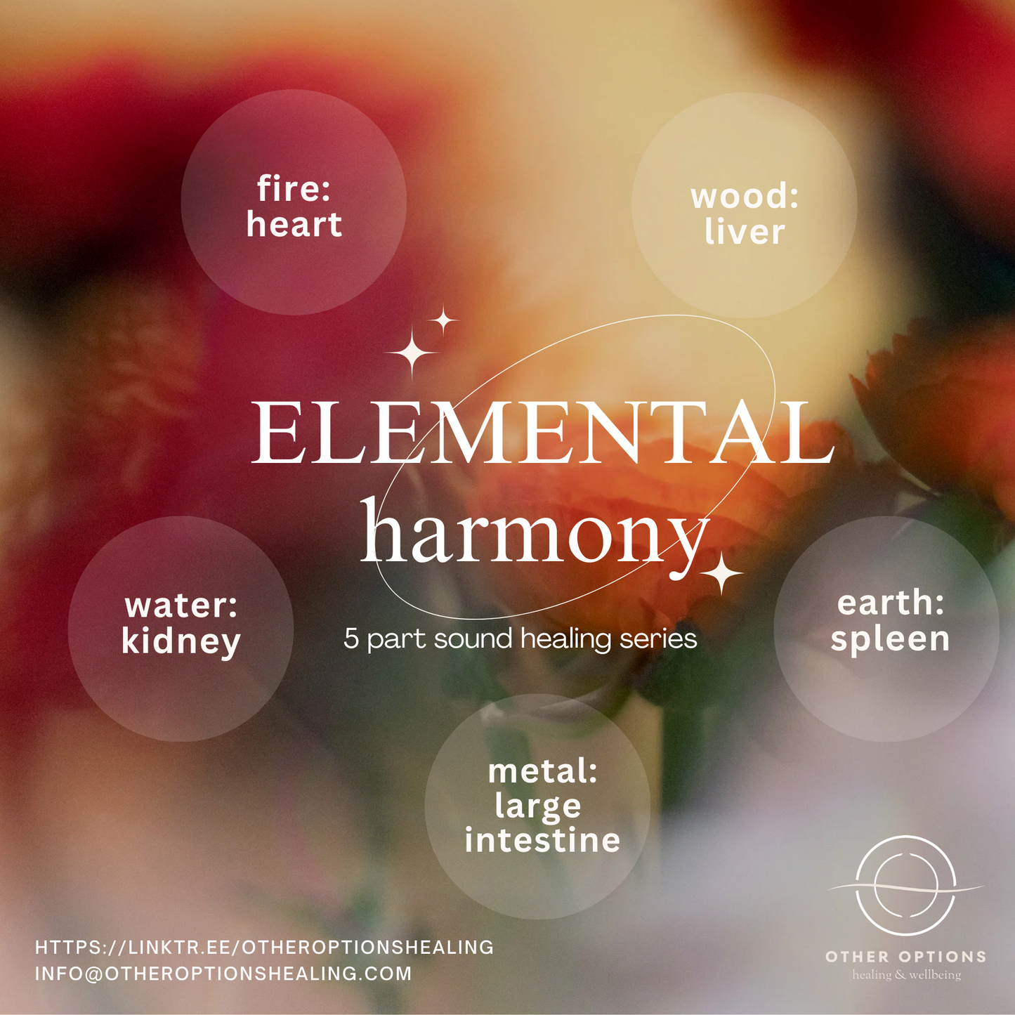 Menu 3.1 Five Elemental Harmony Sound Healing (5 x 75 min session)