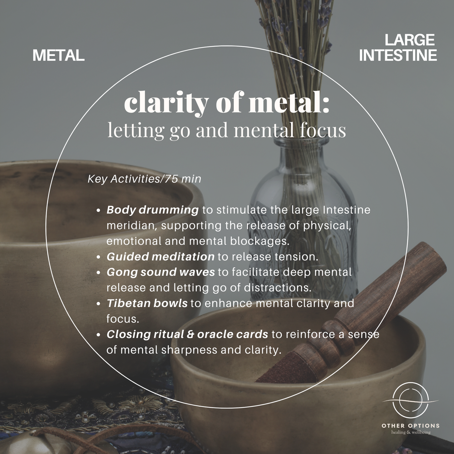 Menu 3.1 Five Elemental Harmony Sound Healing (5 x 75 min session)