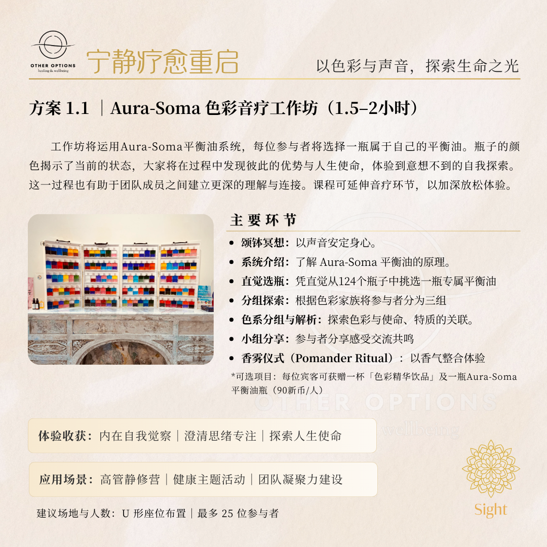 Menu 1.1 Aura-Soma Workshop (1.5~2 Hours)