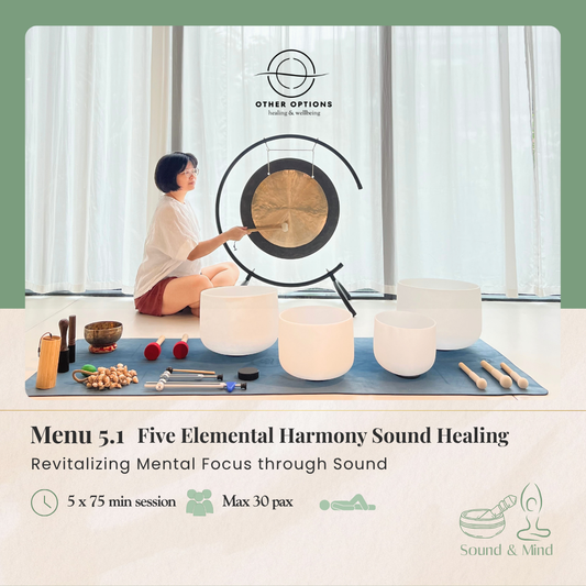 Menu 5.1 Five Elemental Harmony Sound Healing (5 x 75 min session)